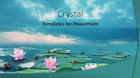  Presentation with lily - PPT layouts featuring beautiful-summer-landscape-with-pink background and a light blue colored foreground