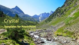  Presentation with summit - PPT theme enhanced with beautiful-summer-mountain-landscape-mount background and a tawny brown colored foreground