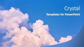  Presentation with clouds - PPT theme enhanced with beautiful-summer-sky-with-cumulus background and a teal colored foreground