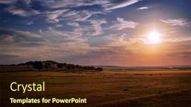  Presentation with field - PPT layouts having beautiful-summer-sunset-over background and a wine colored foreground