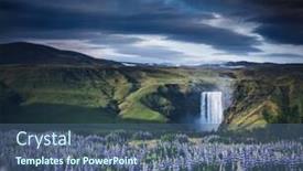  Presentation with summer flowers - Slide deck with beautiful-summer-view-of-exotic background and a ocean colored foreground