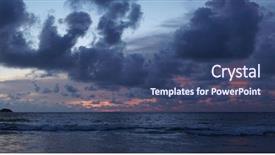  Presentation with sky - PPT theme featuring beautiful summery colorful sunset sky background and a  colored foreground