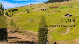  Presentation with tourism hiking - Beautiful slide set featuring beautiful-sunny-day-for-hiking backdrop and a gold colored foreground