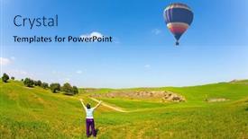  Presentation with beautiful green - Presentation theme consisting of beautiful-sunny-day-in-april background and a teal colored foreground