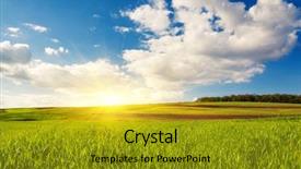  Presentation with sunny sky - Amazing presentation design having beautiful sunny day backdrop and a gold colored foreground