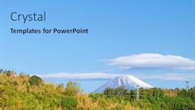  Presentation with japan beautiful landscape mountain fuji - Beautiful slide set featuring beautiful-sunny-landscape-of-snow backdrop and a light blue colored foreground