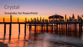  Presentation with scenery environment sunrise beam - Amazing PPT layouts having beautiful-sunrise-at-the-beach backdrop and a teal colored foreground