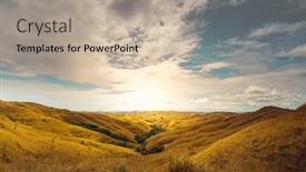  Presentation with beautiful nature - Presentation theme consisting of beautiful-sunrise-climbs-sumba-island background and a mint green colored foreground