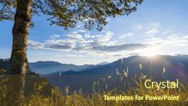  Presentation with recreation - Presentation design featuring beautiful-sunrise-in-dueigaoyue-station background and a tawny brown colored foreground