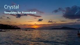  Presentation with hang - Theme having thailand with long tailed boat background and a ocean colored foreground
