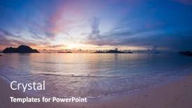  Presentation with hang - Beautiful PPT theme featuring beautiful sunrise in rawai phuket island thailand with long tailed boat ruea hang yao backdrop and a gray colored foreground