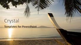  Presentation with hang - Theme consisting of beautiful sunrise in rawai phuket island thailand with long tailed boat ruea hang yao background and a lemonade colored foreground