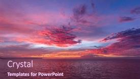  Presentation with remote - Amazing PPT theme having beautiful-sunrise-in-the-remote backdrop and a violet colored foreground