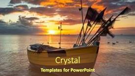  Presentation with sunrise - Slides enhanced with beautiful-sunrise-on-the-beach background and a tawny brown colored foreground