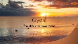  Presentation with sunrise - Theme featuring beautiful-sunrise-on-the-beach background and a  colored foreground