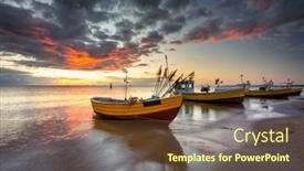  Presentation with sunrise - Slides with beautiful-sunrise-on-the-beach background and a tawny brown colored foreground