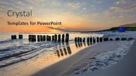  Presentation with sunrise - Presentation design with beautiful-sunrise-on-the-summer background and a  colored foreground