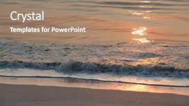  Presentation with sand ocean - Audience pleasing presentation design consisting of beautiful sunrise over atlantic ocean backdrop and a coral colored foreground