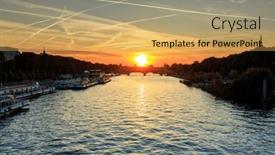  Presentation with paris - Slide deck consisting of beautiful-sunrise-over-the-seine background and a yellow colored foreground
