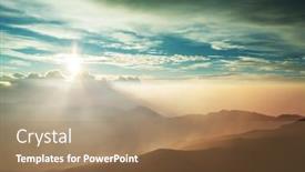  Presentation with volcano - Colorful slide deck enhanced with beautiful-sunrise-scene-on-haleakala backdrop and a coral colored foreground