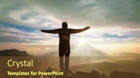  Presentation with maui - Audience pleasing PPT theme consisting of beautiful-sunrise-scene-on-haleakala backdrop and a tawny brown colored foreground