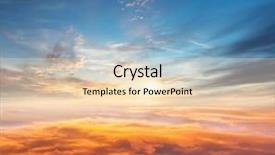  Presentation with image resolution - Colorful theme enhanced with beautiful sunset above clouds backdrop and a lemonade colored foreground