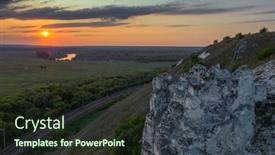  Presentation with region - PPT theme enhanced with beautiful-sunset-above-green-valley background and a wine colored foreground
