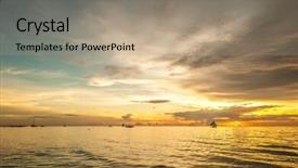  Presentation with boracay beach - Audience pleasing PPT theme consisting of beautiful sunset at boracay beach philippines backdrop and a coral colored foreground