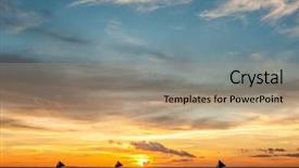  Presentation with boracay beach - Audience pleasing presentation theme consisting of beautiful sunset at boracay beach philippines backdrop and a coral colored foreground
