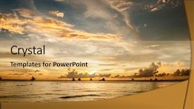  Presentation with boracay - Colorful PPT theme enhanced with beautiful sunset at boracay beach backdrop and a coral colored foreground