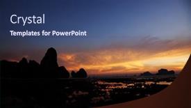  Presentation with sunset at venice beach palm - Beautiful presentation theme featuring beautiful sunset at railay beach thailand backdrop and a ocean colored foreground