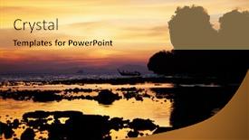  Presentation with sunset at venice beach palm - Audience pleasing presentation consisting of beautiful sunset at railay beach thailand backdrop and a yellow colored foreground