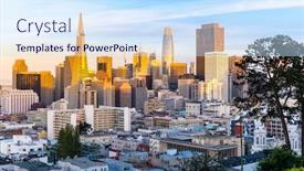  Presentation with san francisco - Presentation with beautiful-sunset-at-san-francisco background and a sky blue colored foreground