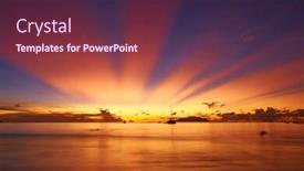  Presentation with sunset beach - Presentation theme having beautiful-sunset-at-seychelles-beach background and a tawny brown colored foreground