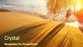  Presentation with sunset at venice beach palm - PPT theme consisting of beautiful sunset at seychelles beach background and a tawny brown colored foreground