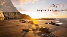  Presentation with inspiring - Slide set consisting of beautiful-sunset-at-the-ocean background and a lemonade colored foreground