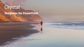  Presentation with sunset beach - Beautiful presentation featuring beautiful-sunset-at-the-ocean backdrop and a coral colored foreground