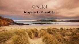  Presentation with sunset beach - Slide set consisting of beautiful-sunset-at-the-ocean background and a coral colored foreground