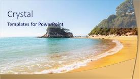  Presentation with inspiring - PPT theme enhanced with beautiful-sunset-at-the-ocean background and a sky blue colored foreground