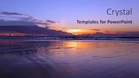  Presentation with sunset - Amazing PPT theme having beautiful-sunset-at-vale-figueiras backdrop and a light blue colored foreground