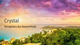  Presentation with sri lanka - PPT theme with beautiful sunset beach in unawatuna background and a lemonade colored foreground