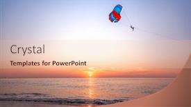  Presentation with sea - Presentation design featuring beautiful-sunset-by-the-sea background and a lemonade colored foreground