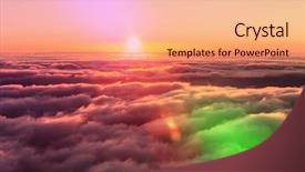  Presentation with hill - Cool new slide deck with beautiful sunset cloud and hill backdrop and a coral colored foreground