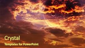  Presentation with elements - Amazing slide deck having beautiful sunset cloud and planet backdrop and a tawny brown colored foreground