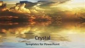  Presentation with cloud - PPT theme with beautiful-sunset-cloud-and-sky background and a yellow colored foreground