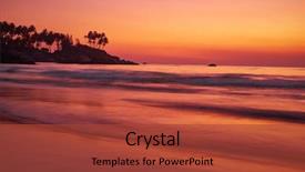  Presentation with goa - Theme enhanced with beautiful sunset in indian goa background and a red colored foreground