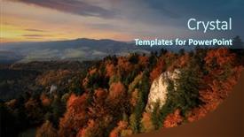  Presentation with poland - PPT theme with beautiful-sunset-in-the-pieniny background and a ocean colored foreground