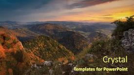  Presentation with poland - Presentation theme consisting of beautiful-sunset-in-the-pieniny background and a tawny brown colored foreground