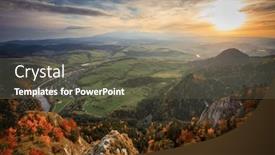 Presentation with poland - Slides enhanced with beautiful-sunset-in-the-pieniny background and a dark gray colored foreground