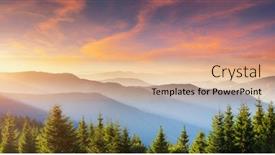  Presentation with mountains - Cool new slide deck with beautiful-sunset-in-the-summer backdrop and a coral colored foreground